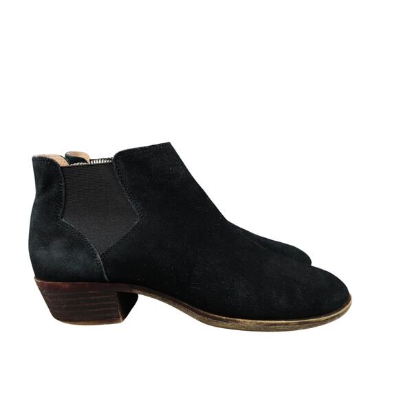 Lucky Brand Shoes Womens 7 Ankle Boots Chelsea Booties Leather Black Pull On - Picture 1 of 14